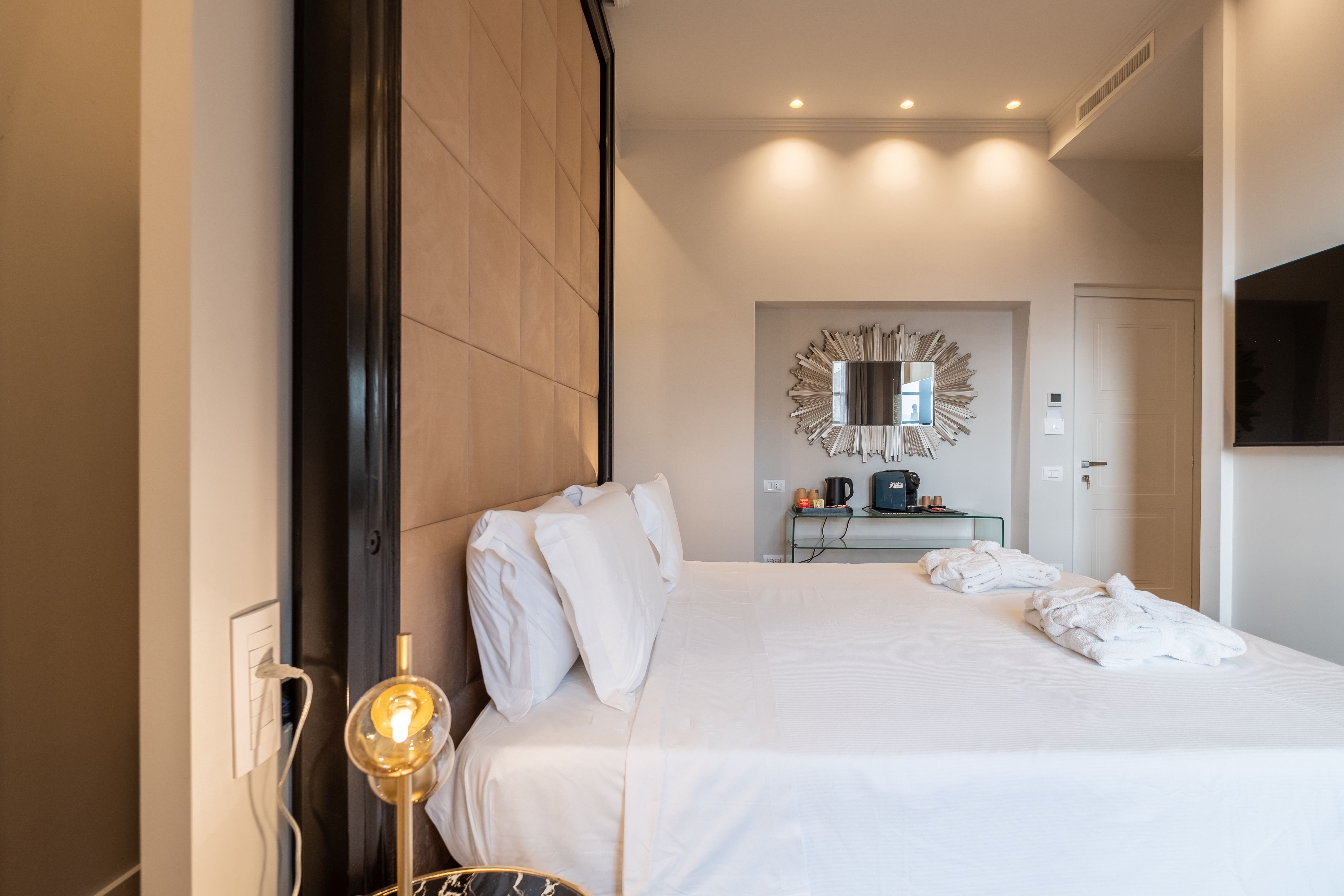 Marina suite bedroom with elegant lighting